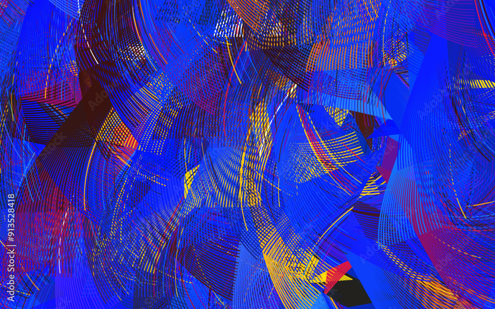 Poster light multicolor vector background with bent lines.