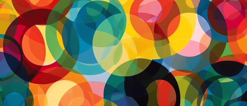 Colorful overlapping circles in an abstract pattern