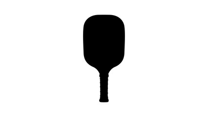 Pickleball Paddle, black isolated silhouette