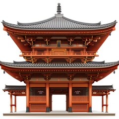 Fototapeta premium Traditional Japanese Temple Gate Illustration