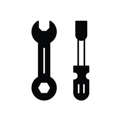 repairing tools glyph icon with white background vector stock illustration