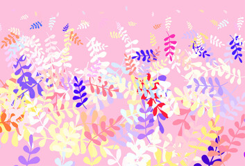 Light Multicolor vector elegant pattern with leaves.