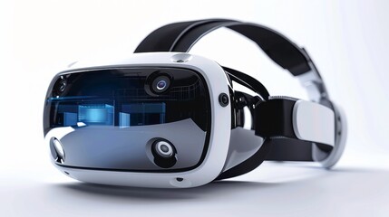 Augmented reality gaming, 3D illustration, realistic, isolated on white background