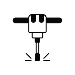 jack hammer glyph icon with white background vector stock illustration