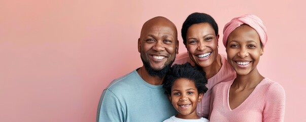 Cancer survivor celebrating with family, joyful reunion, triumph over adversity