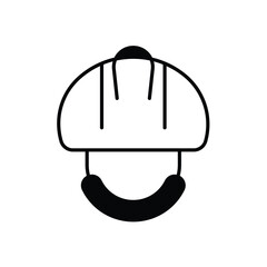 safety helmet glyph icon with white background vector stock illustration