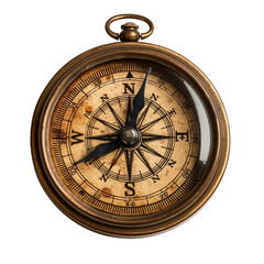 Antique Brass Compass with Vintage Design and Worn Dial © Bismillah