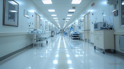 Obraz premium Sterile Hospital Corridor