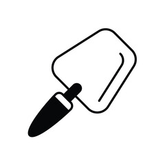 trowel glyph icon with white background vector stock illustration