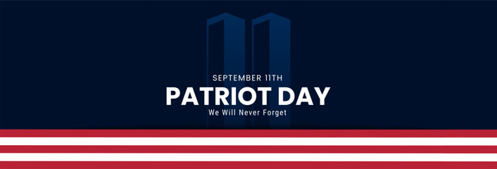 Patriot Day banner, September 11. Patriot day design with united states flag. Vector illustration