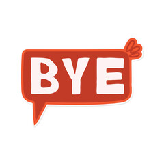 bye, Speech Bubble Concept Flat Line typography, greeting stickers