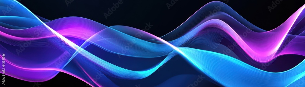 Poster abstract colorful waves create a vibrant and dynamic backdrop, perfect for modern designs and artist