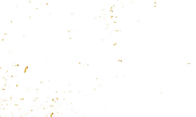 Golden glitter confetti falling down on transparent background. Vector illustration.