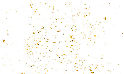 Golden glitter confetti falling down on transparent background. Vector illustration.