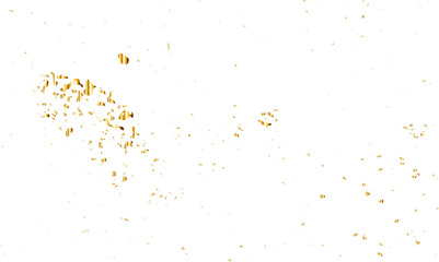 Doted and confetti golden glitter on transparent background. Shiny glittering dust. Gold glitter sparkle confetti that floats down falling. Vector illustration.