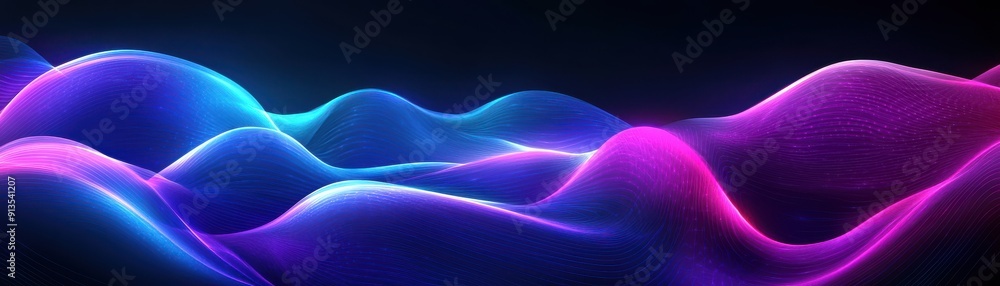 Poster abstract waves of vibrant colors create a dynamic and fluid background, perfect for digital design a