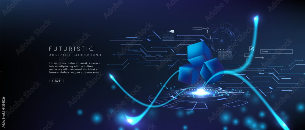 Aufkleber futuristic technology abstract background. abstract futuristic curve digital line design.modern futu