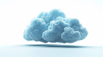 Cloud computing, 3D illustration, realistic, isolated on white background