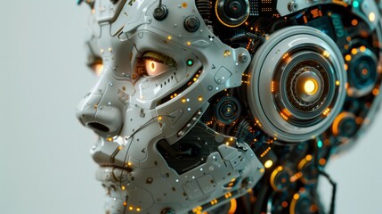 Fototapeta premium Artificial intelligence, 3D illustration, realistic, isolated on white background