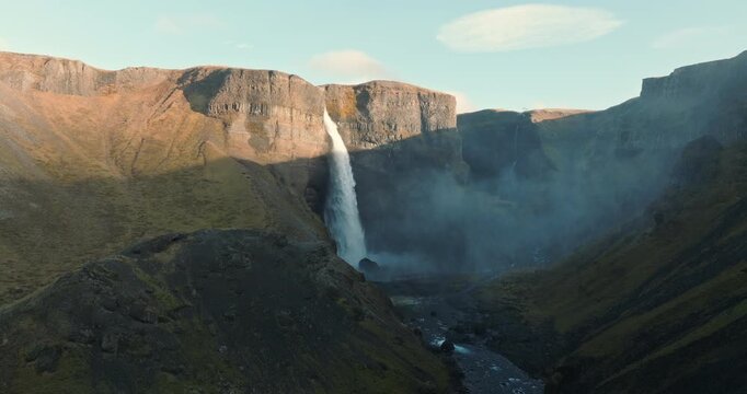 Delicate Mists Forming From Haifoss Waterfall