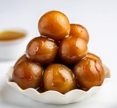 Gulab Jaman with syrup. ai generated 
