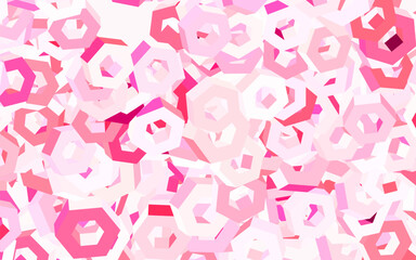 Light Red vector pattern with colorful hexagons.