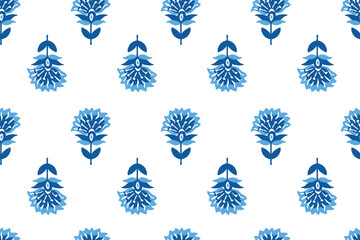 floral ethnic ikat seamless pattern traditional design for background, carpet, wallpaper, clothing, wrapping, fabric, vector illustration, embroidery style, Ajrakh, block print, batik print allovers