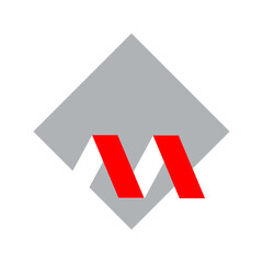 powerful Letter M initial logo design in square vector template illustrations