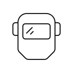 welding mask line icon with white background vector stock illustration