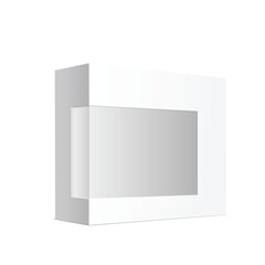 A simple, minimalistic illustration of a white rectangular box with a lid. Vector illustration