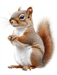 Obraz premium Portrait of a Curious Red Squirrel