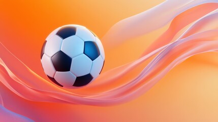 A vibrant graphic of a football, showcasing a stylish gradient background perfect for the Qatar cup celebration.