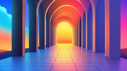 Step into a vibrant neon corridor filled with dynamic lighting and stunning street art, perfect for a modern vibe.