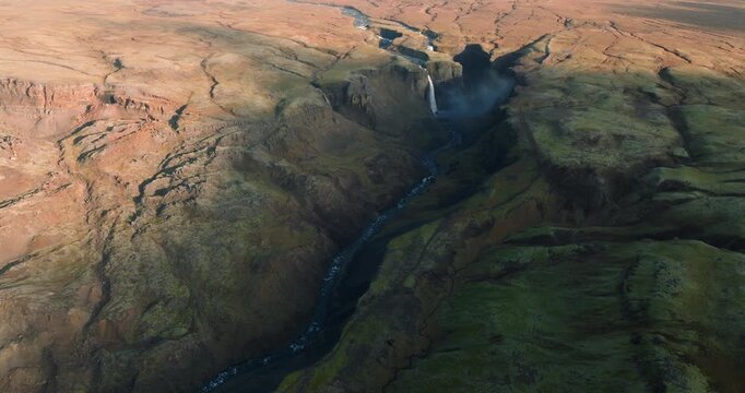 Drone's View Of Fossardalur Valley And Its Rugged Landscape