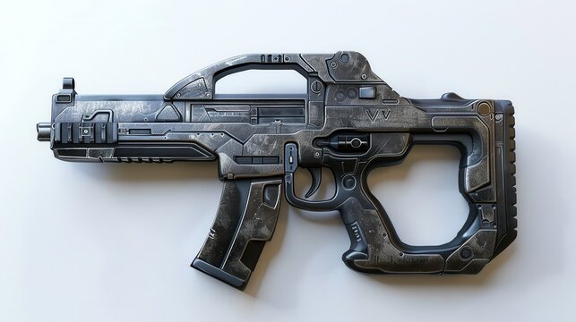 FN P90, 3D illustration, realistic, isolated on white background