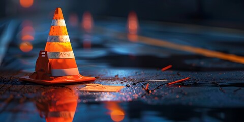 cone and hat on the street