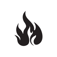 Big flame silhouette. Detailed flame print for t-shirt, banner, logo design. Flame picture isolated on white background. Vector illustration