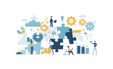 Fototapeta premium Continuous Learning and Professional Development, a culture of continuous learning and professional development with an image showing employees participating in training programs, design