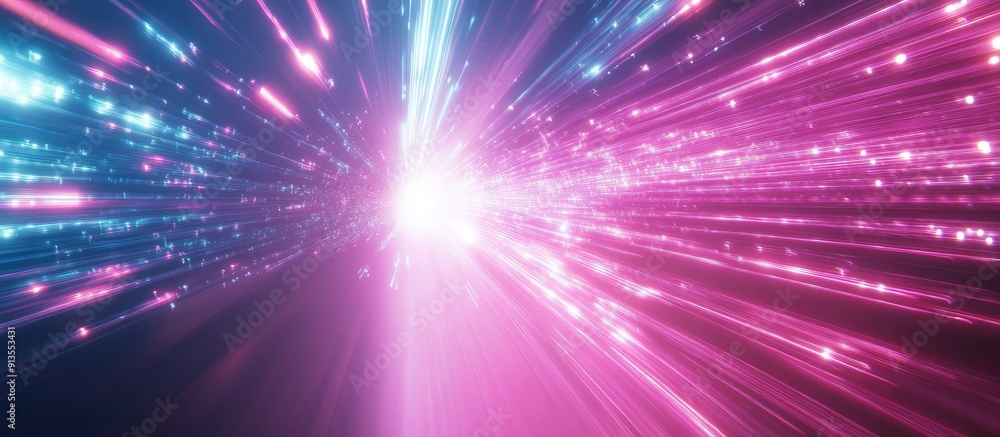 Poster futuristic abstract light glare effect conveying dynamic movement and high speed technology