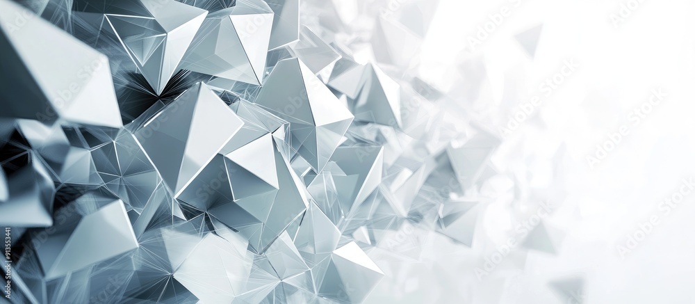 Aufkleber futuristic abstract design featuring polygonal shapes on a clean white background representing digit