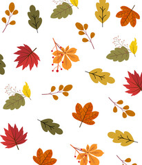 Obraz premium autumn leaves seamless pattern