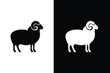 Sheep icon silhouette vector illustration. Sheep logo icon template black white background.