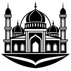 Islamic Mosque Logo Silhouette Vector art illustration