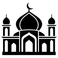Islamic Mosque Logo Silhouette Vector art illustration