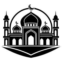 Islamic Mosque Logo Silhouette Vector art illustration