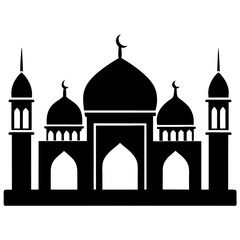 Islamic Mosque Logo Silhouette Vector art illustration