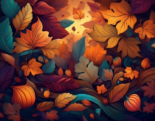 哀愁溢れる秋をイメージするイラスト