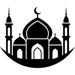 Islamic Mosque Logo Silhouette Vector art illustration