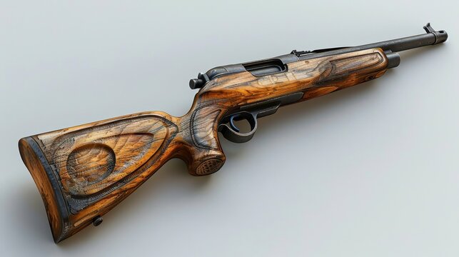 Ruger 10/22, 3D illustration, realistic, isolated on white background
