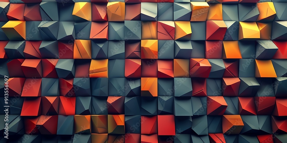 Poster abstract 3d shape pattern
